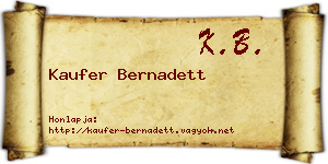 Kaufer Bernadett névjegykártya