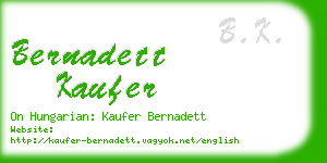 bernadett kaufer business card